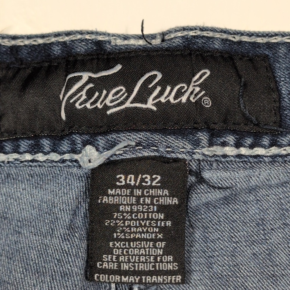 True Luck Men Bootcut Jeans 34x32 Blue Classic Fit Western Denim Pants - Picture 4 of 16